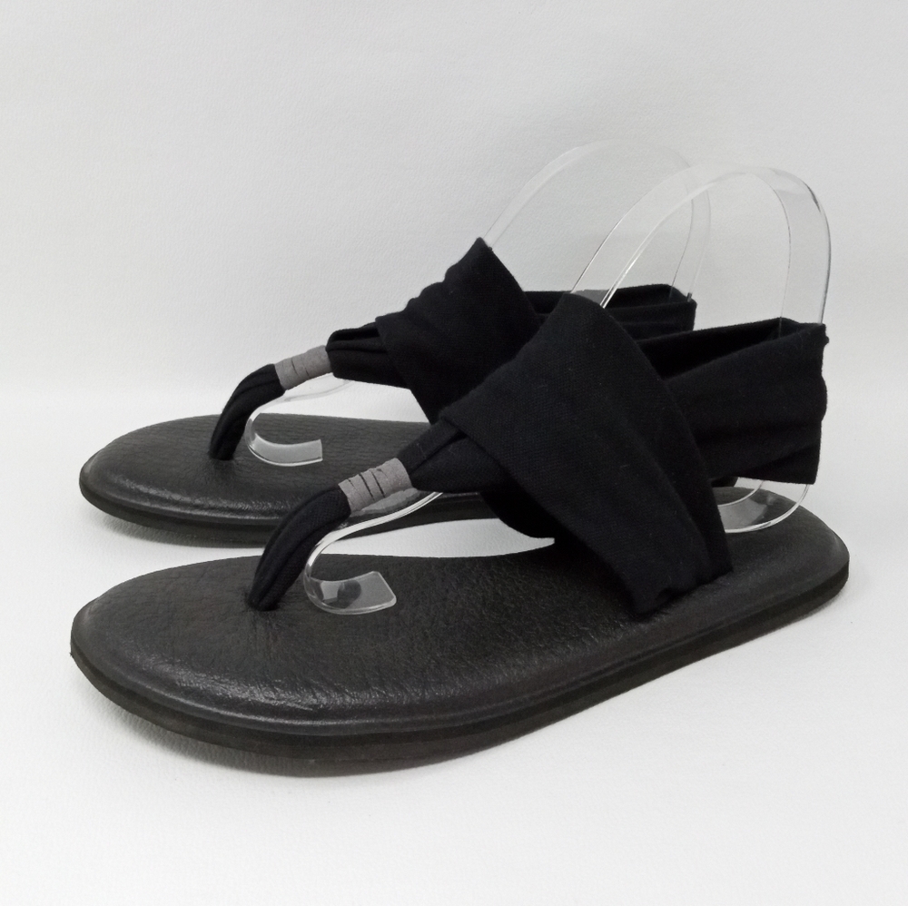Sanuk Women's Yoga Sling 2 Black SWS10001 Slingback Sandals Shoes Size 7